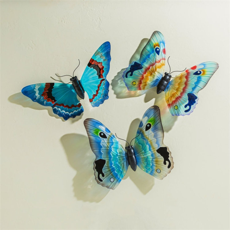 Evergreen Enterprises, Inc 3 Piece Glass Butterfly Wall Décor Set Wayfair